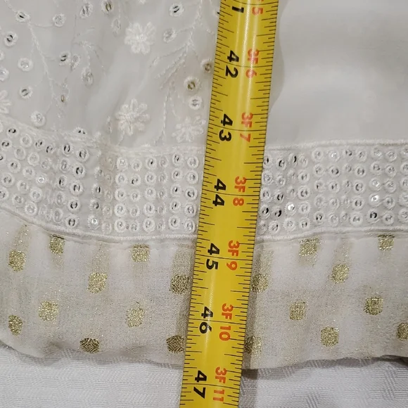 Ivory Indian Beaded Embellished Midi  Dress - Picture 14 of 17